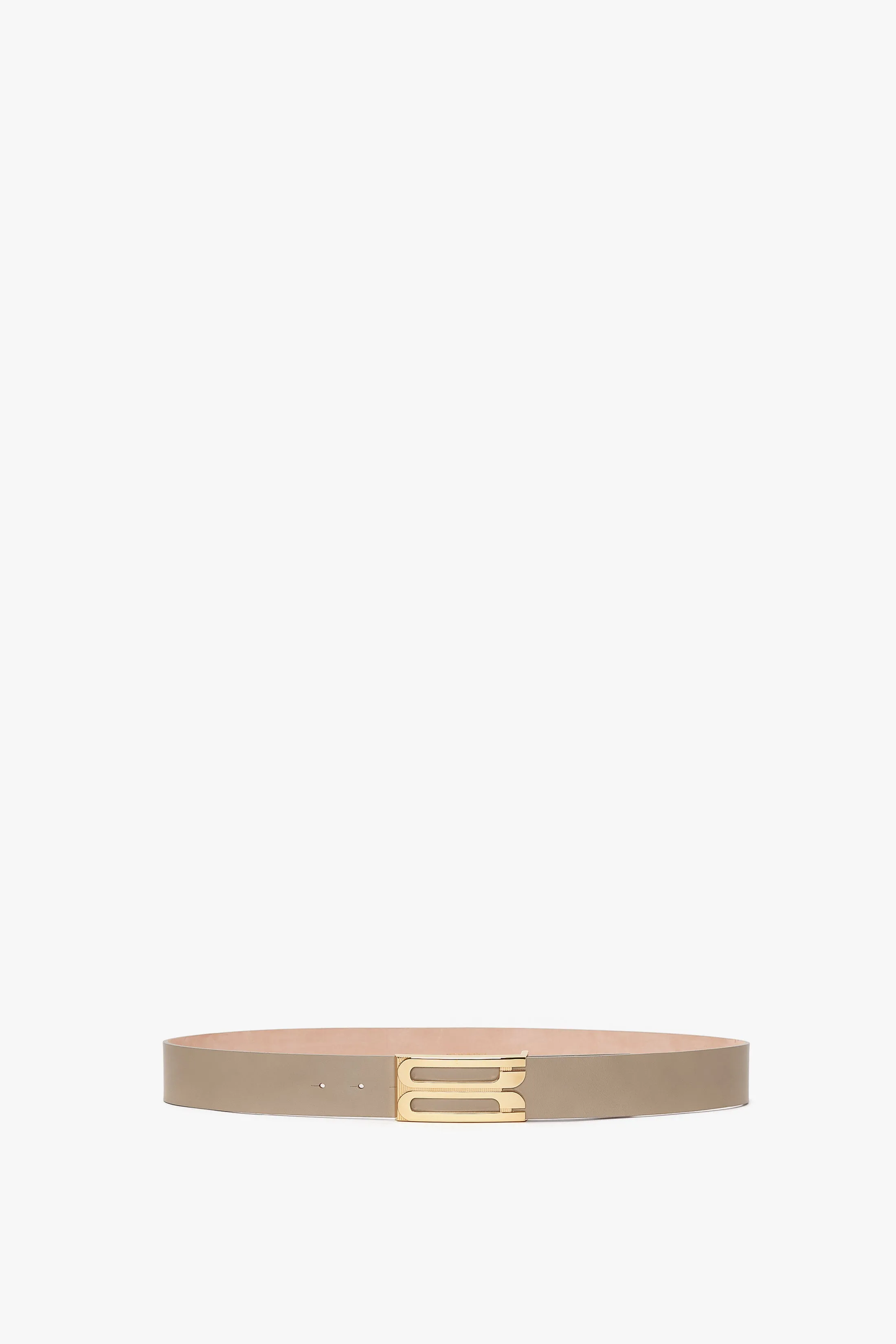 Exclusive Jumbo Frame Belt In Beige Leather