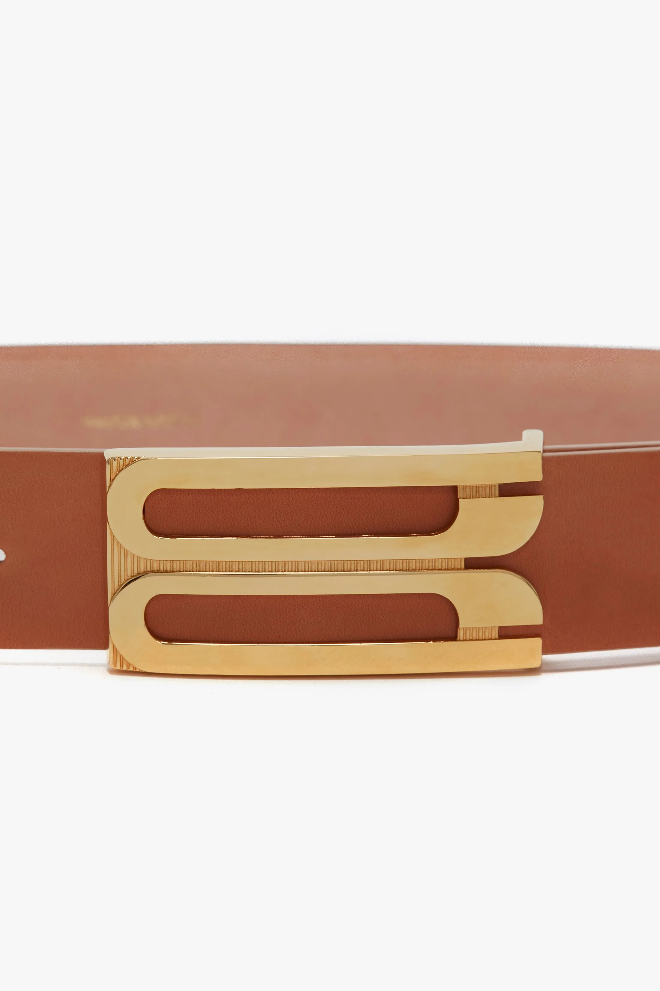 Exclusive Jumbo Frame Belt In Tan Leather