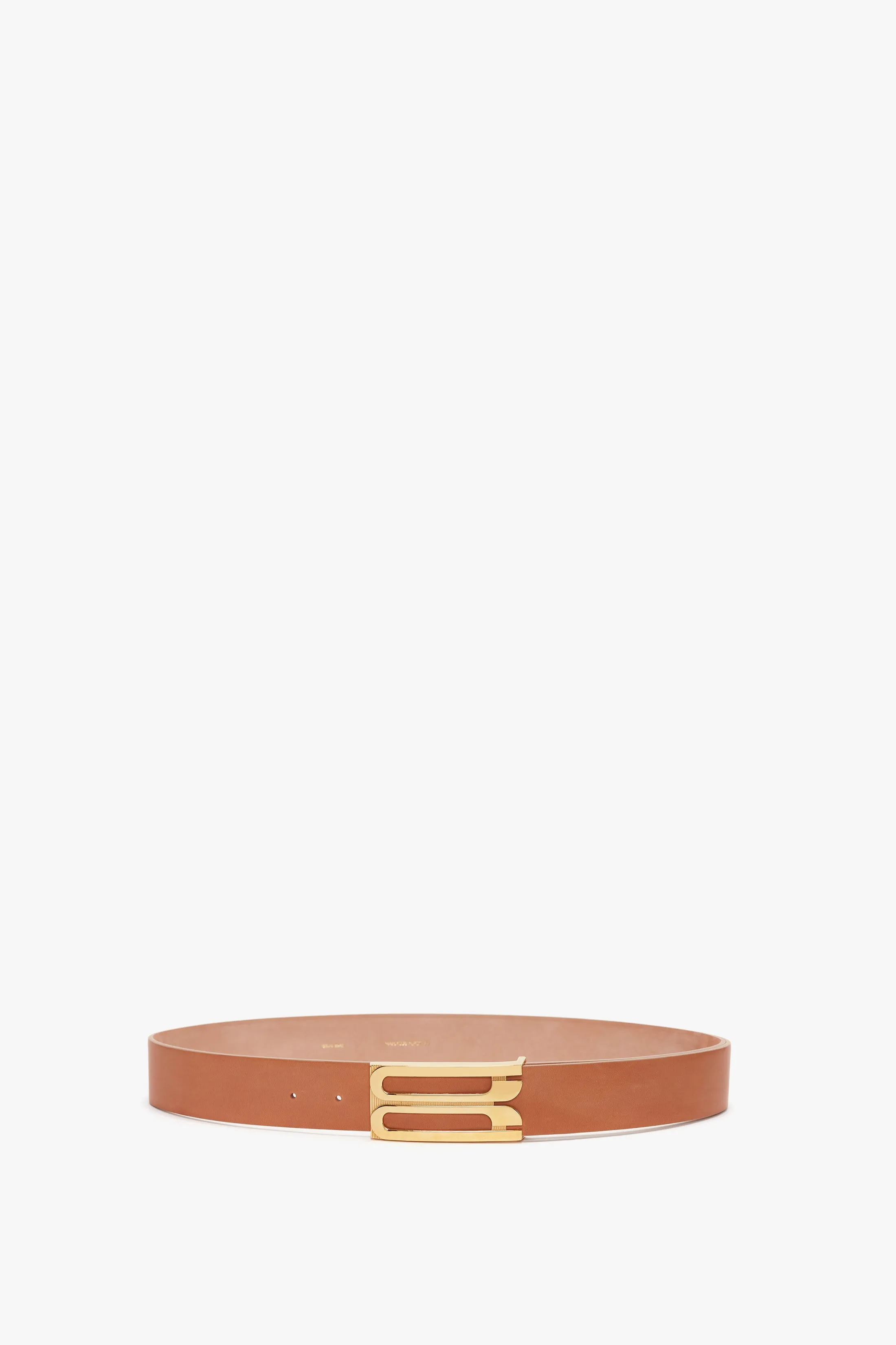 Exclusive Jumbo Frame Belt In Tan Leather