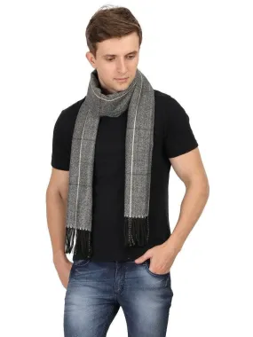 FabSeasons Dark Gray Men's Woolen Scarf, Muffler, Shawl and Stole