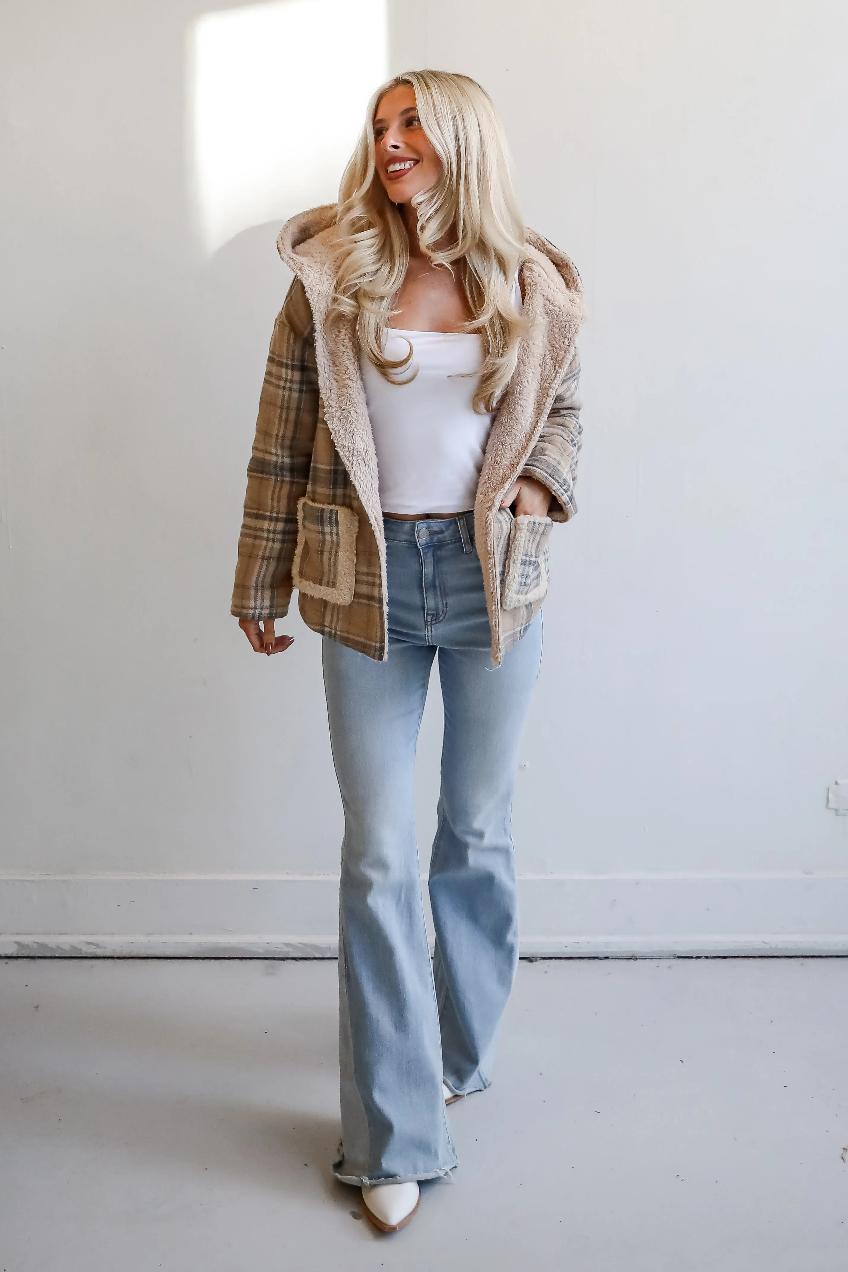 FINAL SALE - Perfected Comfort Reversible Sherpa Plaid Jacket - DOORBUSTER