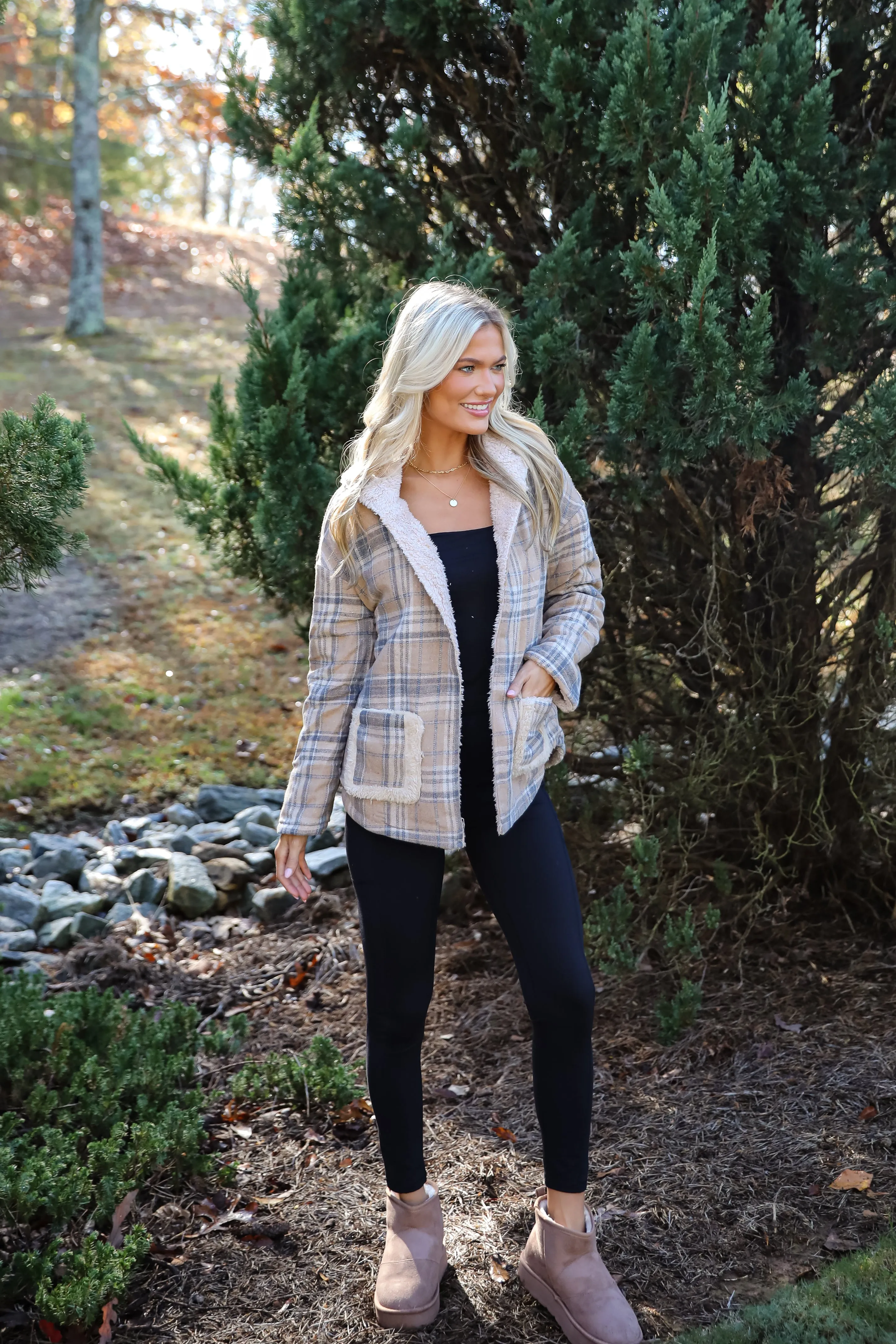 FINAL SALE - Perfected Comfort Reversible Sherpa Plaid Jacket - DOORBUSTER