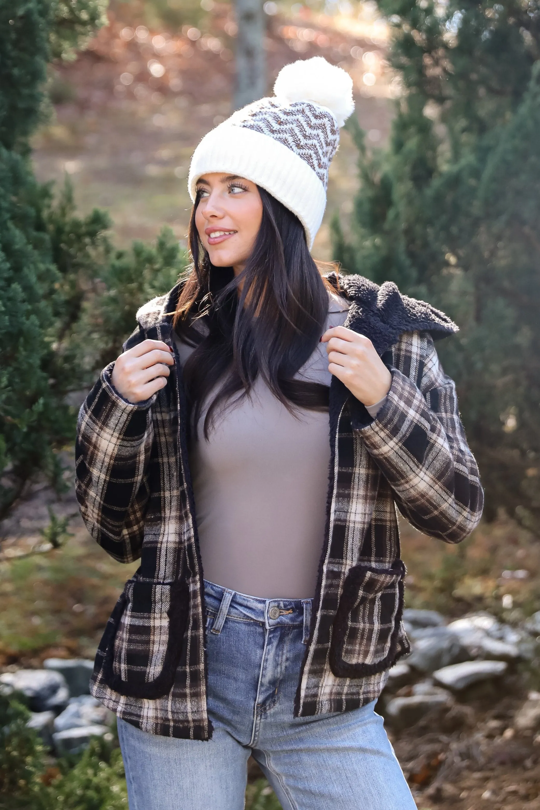 FINAL SALE - Perfected Comfort Reversible Sherpa Plaid Jacket - DOORBUSTER