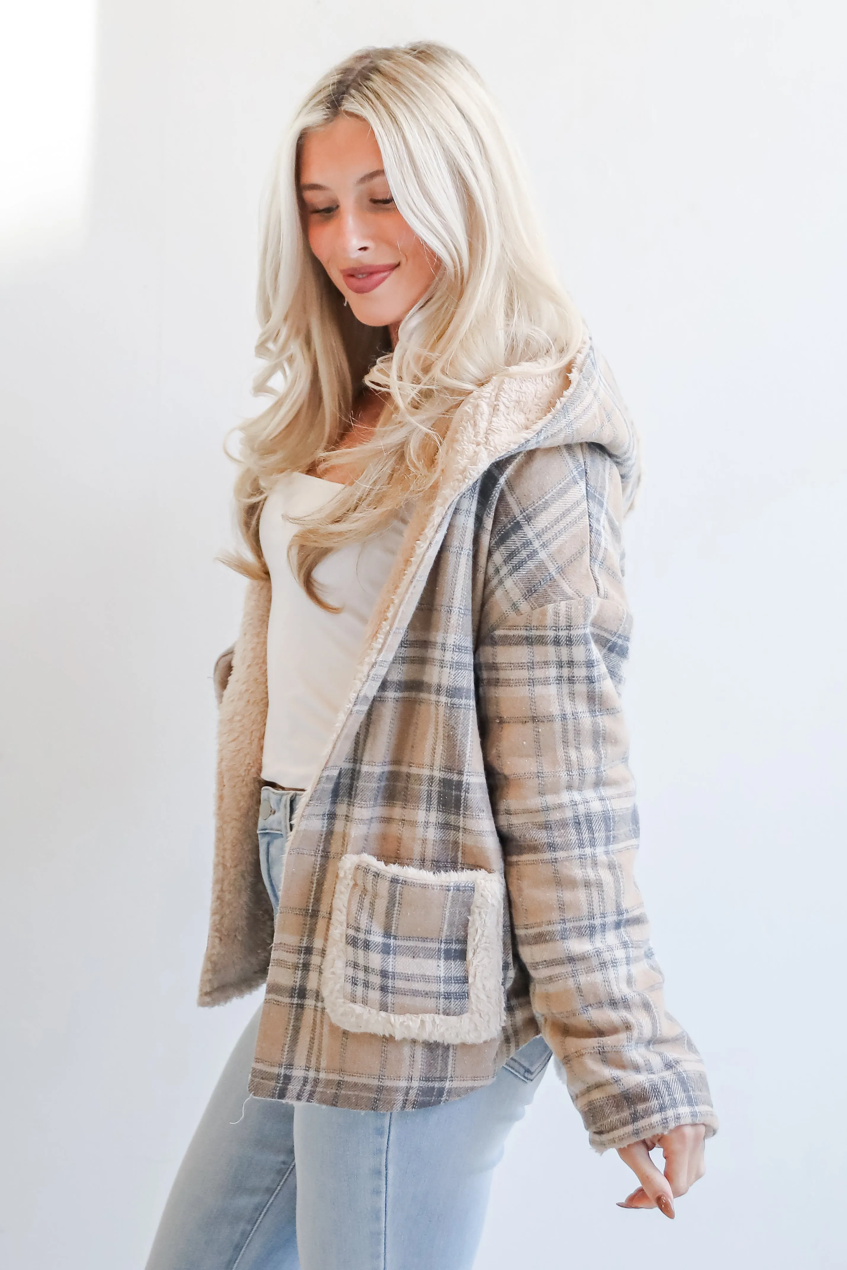 FINAL SALE - Perfected Comfort Reversible Sherpa Plaid Jacket - DOORBUSTER