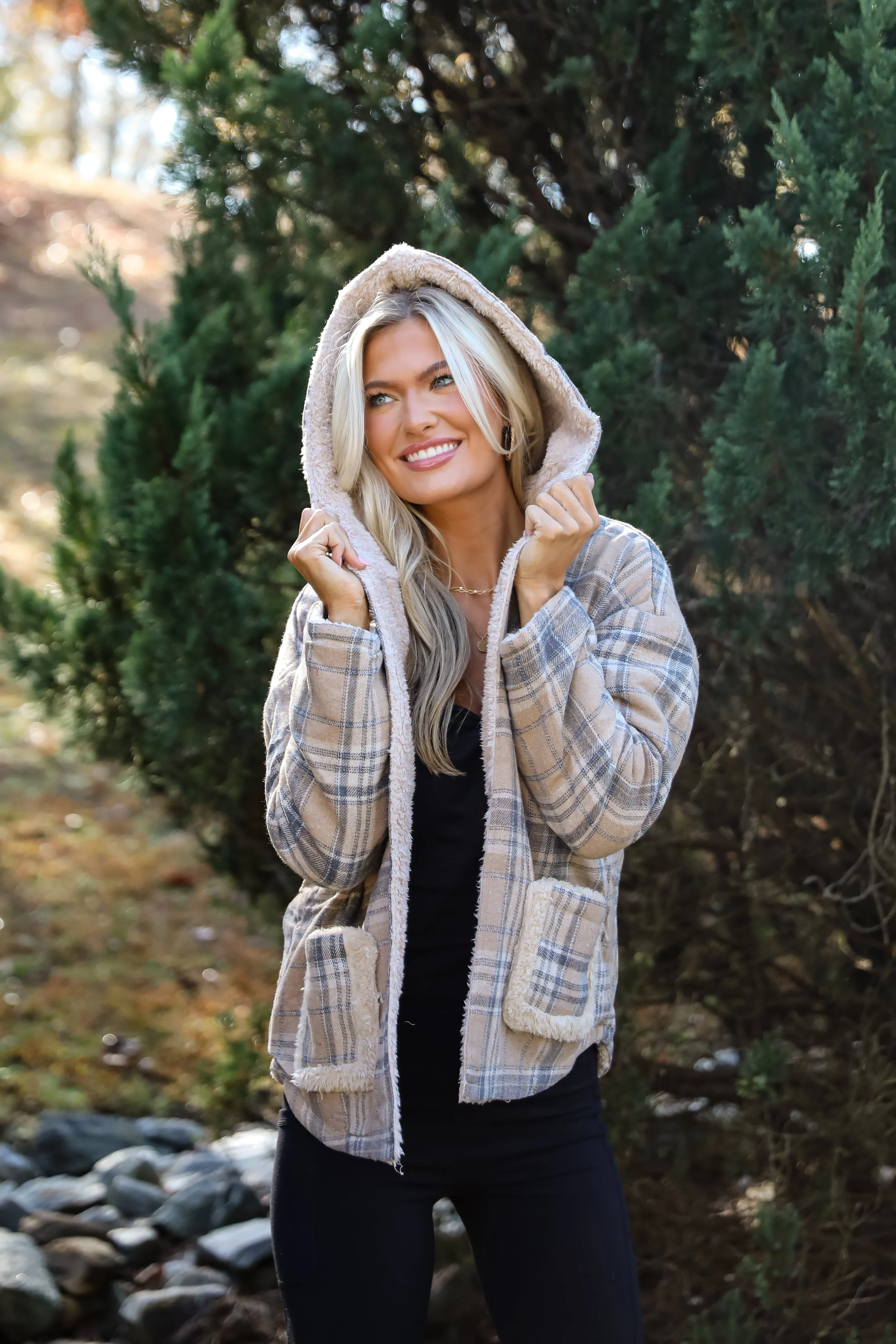 FINAL SALE - Perfected Comfort Reversible Sherpa Plaid Jacket - DOORBUSTER