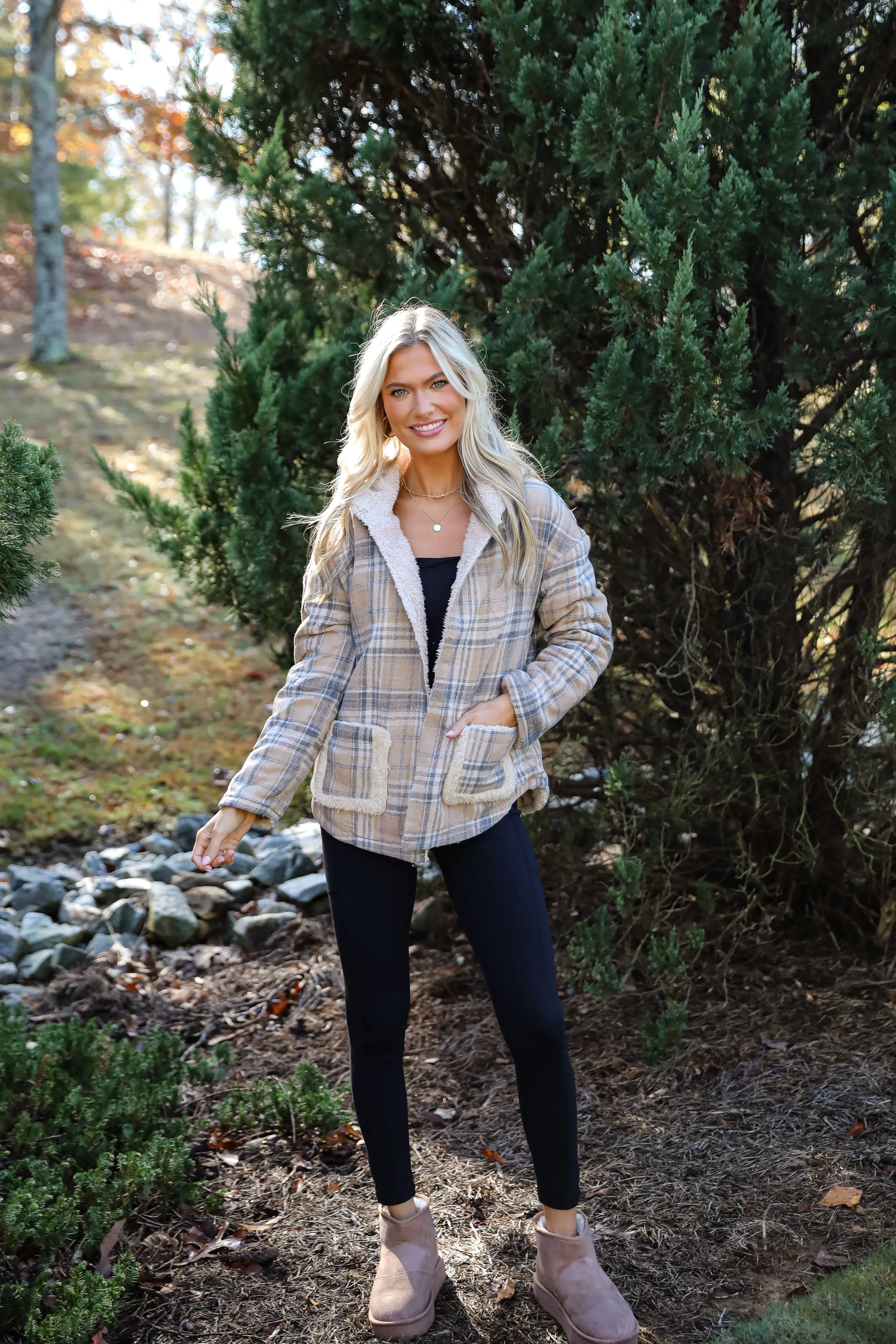 FINAL SALE - Perfected Comfort Reversible Sherpa Plaid Jacket - DOORBUSTER