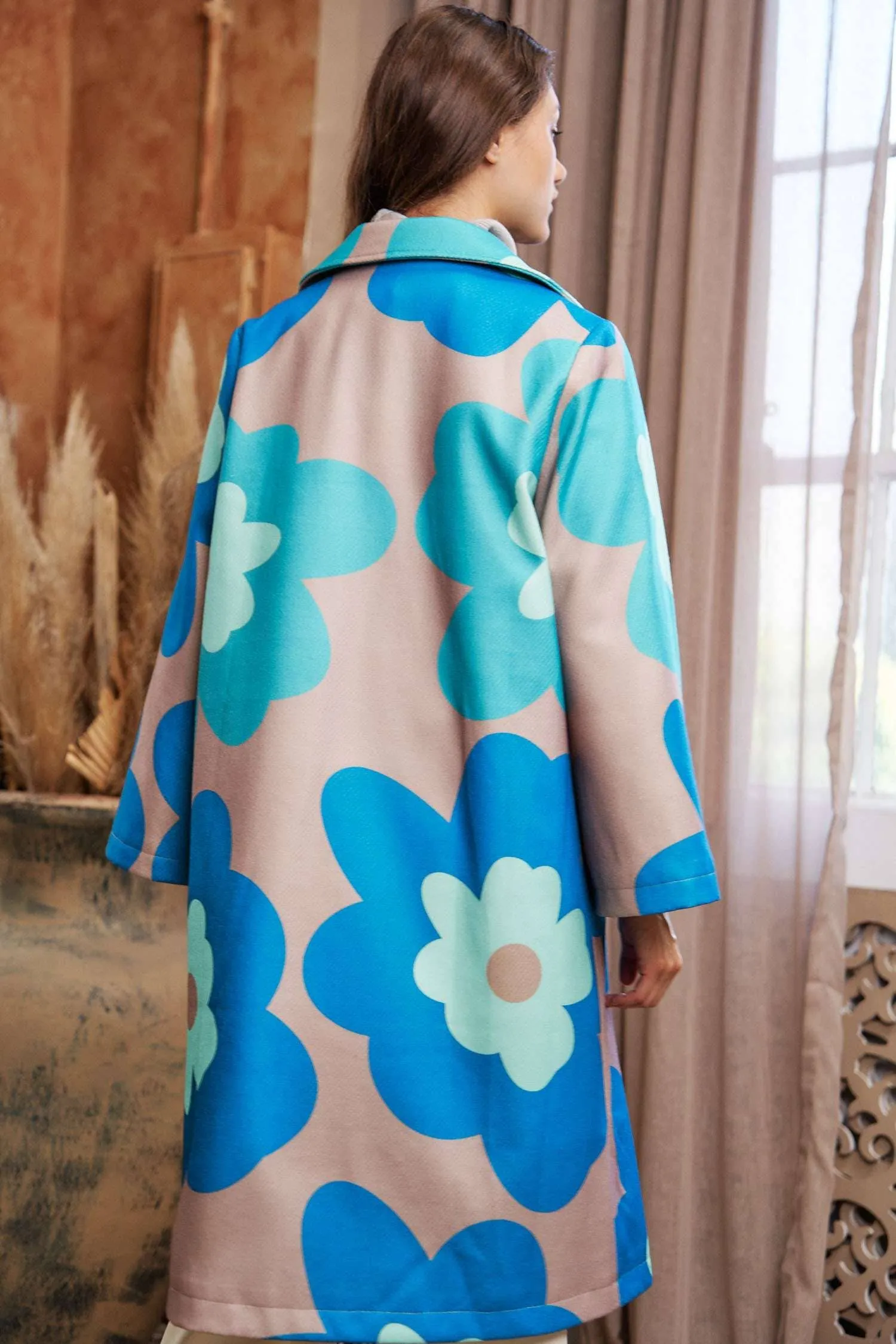 FINAL SALE Put Me in Flowers Retro Overcoat