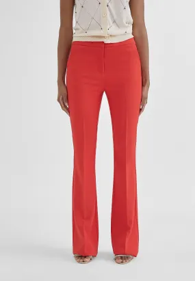 Fitted flared trousers