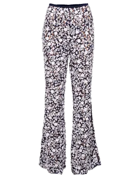 Floral Embroidered Flare Pant