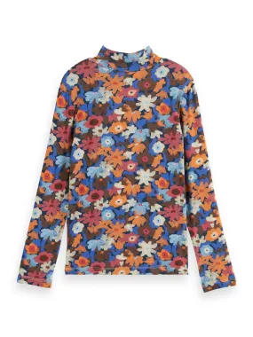 Floral Mock Neck Top