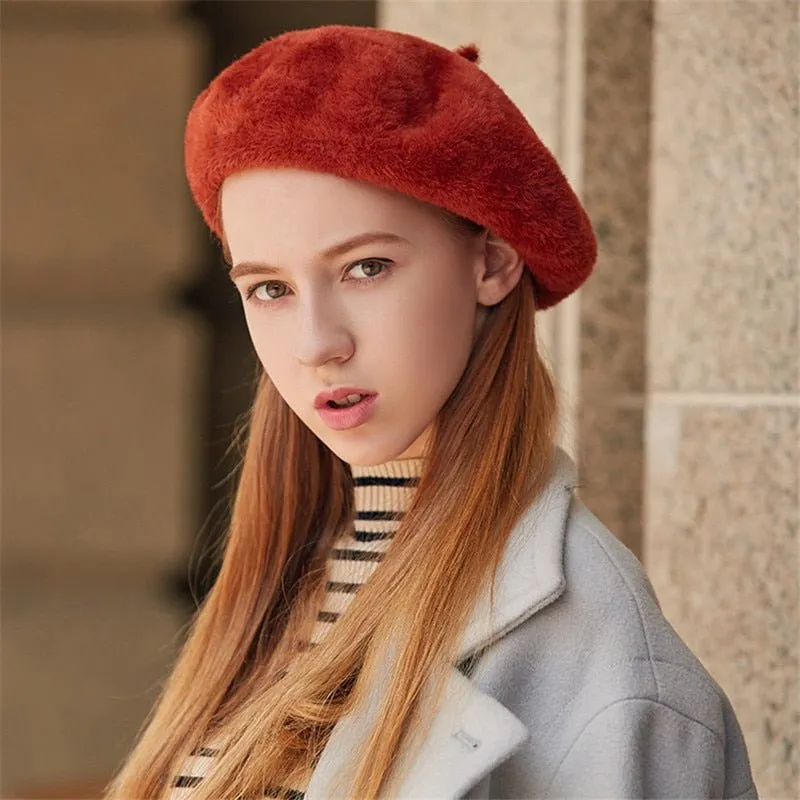 French Beret with Wool Cashmere Bland