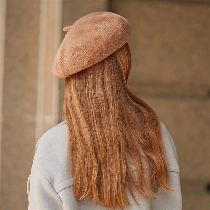 French Beret with Wool Cashmere Bland