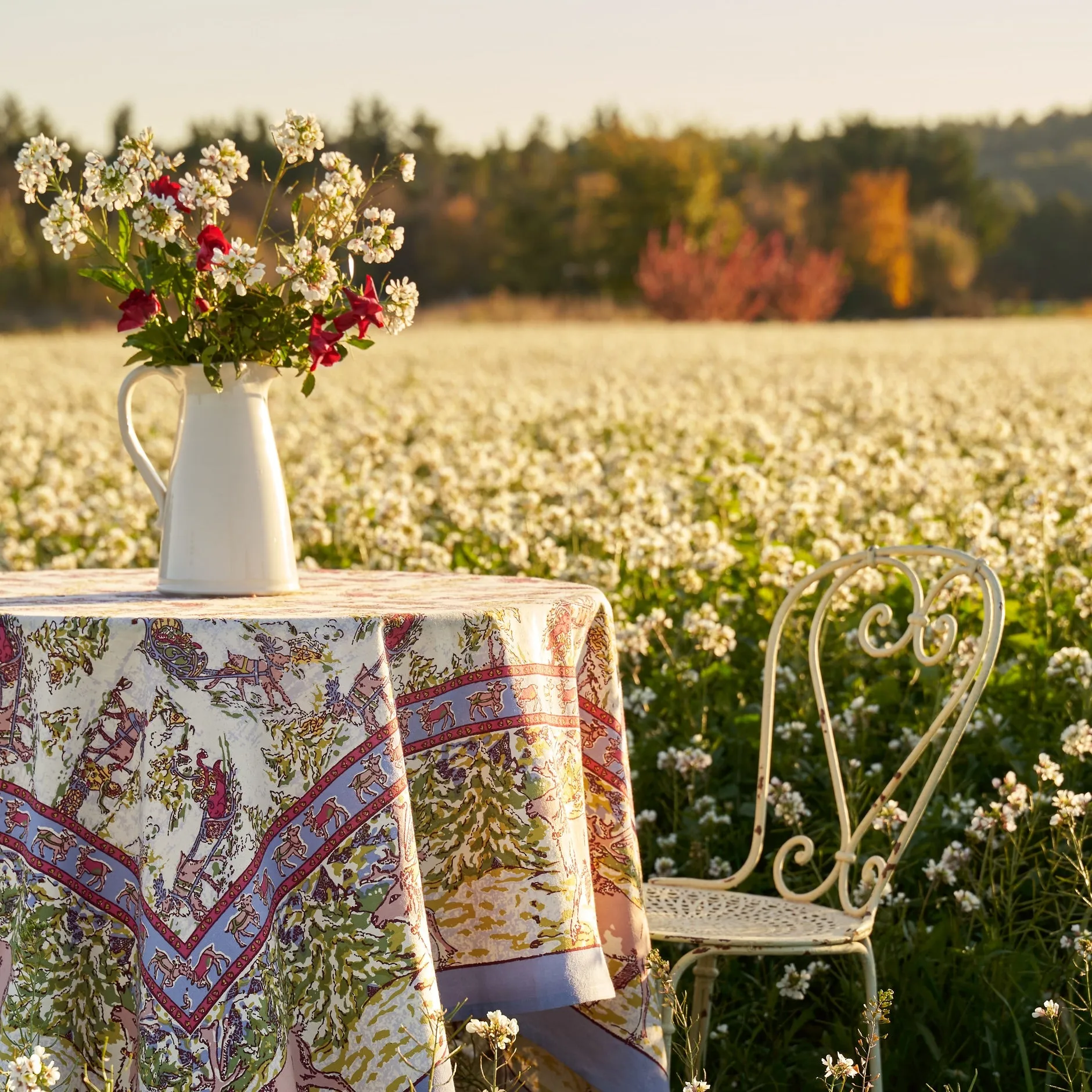 French Tablecloth Renne Grey & Blue