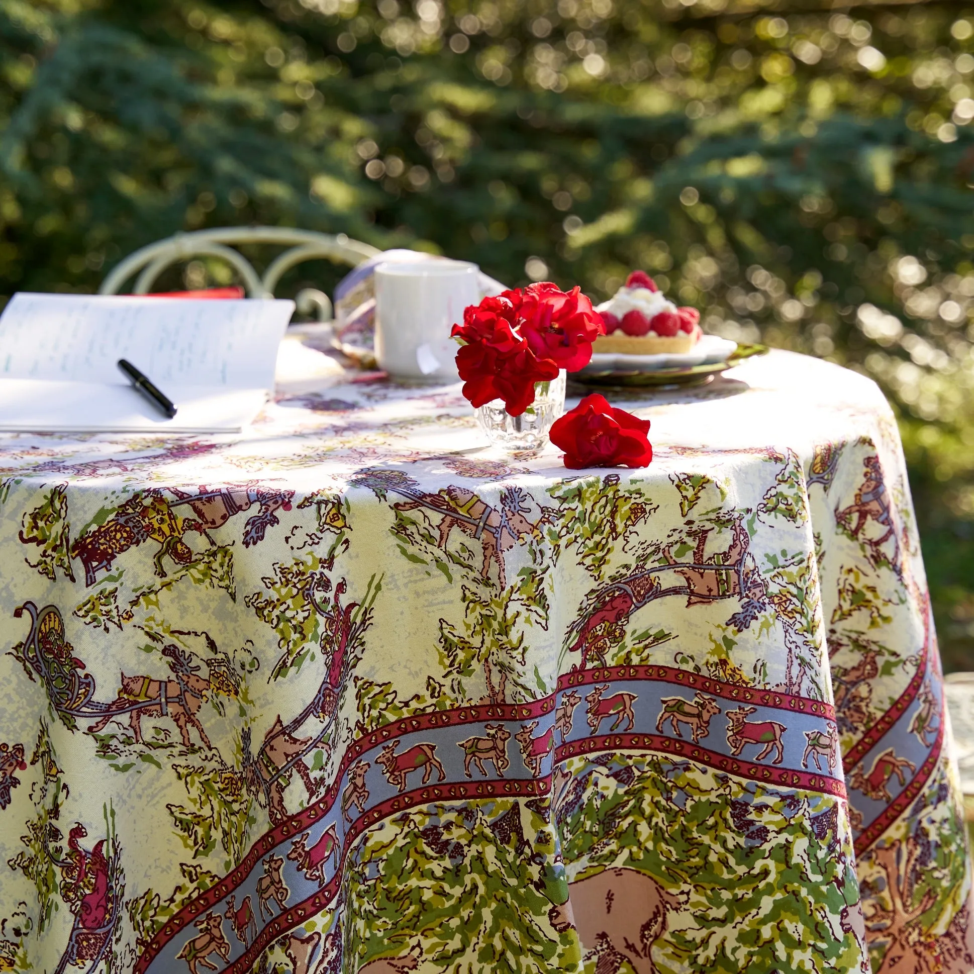 French Tablecloth Renne Grey & Blue