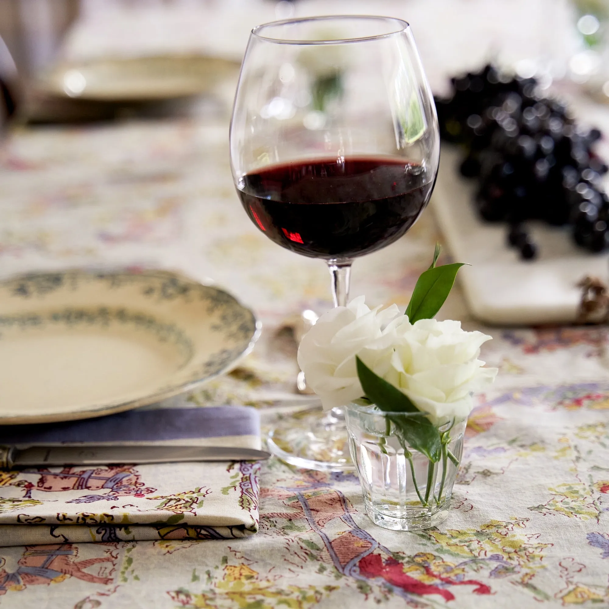 French Tablecloth Renne Grey & Blue