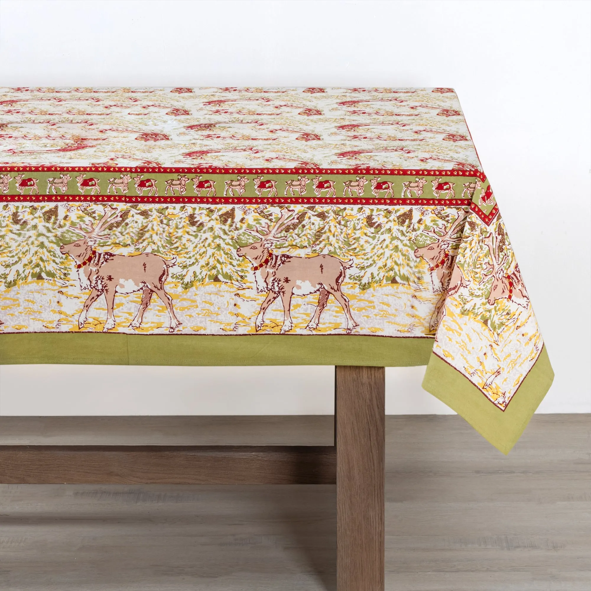 French Tablecloth Renne Red & Green