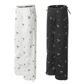 Full Printed Bowknot Baggy Pants Men And Women