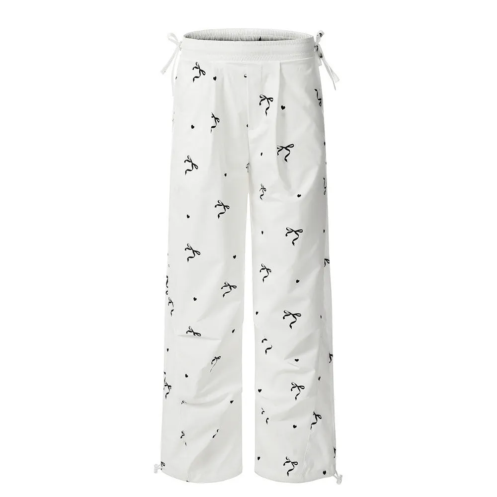 Full Printed Bowknot Baggy Pants Men And Women