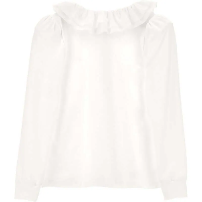 Girls Cream Frill Shirt