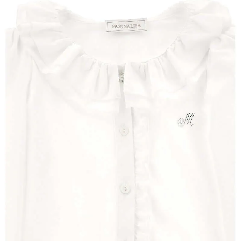 Girls Cream Frill Shirt