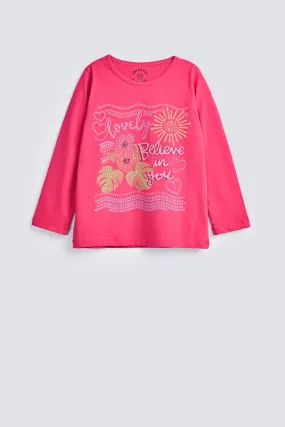 GIRLS FLORAL PRINTED T SHIRT