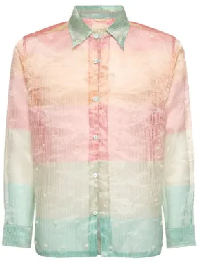 Harago   Bead daisy silk shirt 