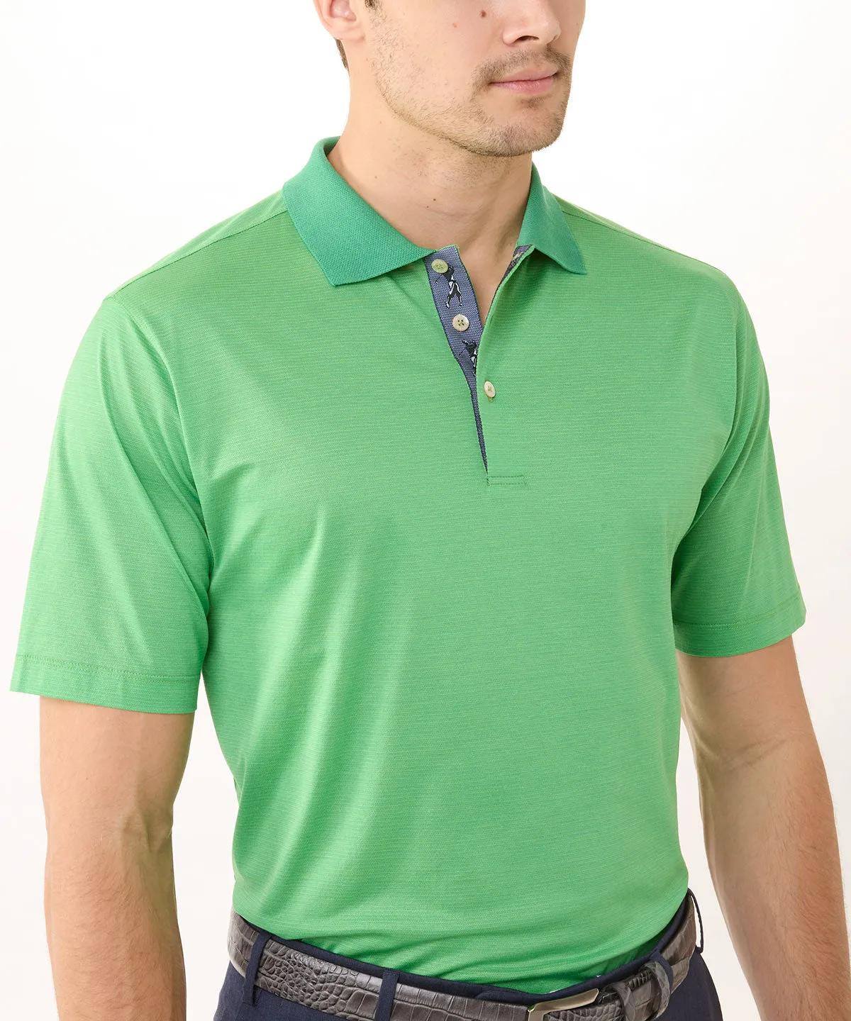 Heritage Italian Cotton Micro Stripe Polo Shirt