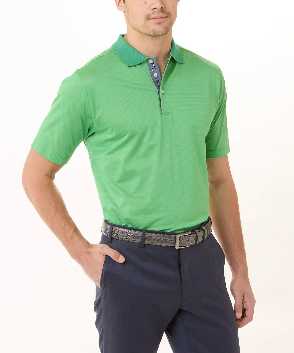 Heritage Italian Cotton Micro Stripe Polo Shirt