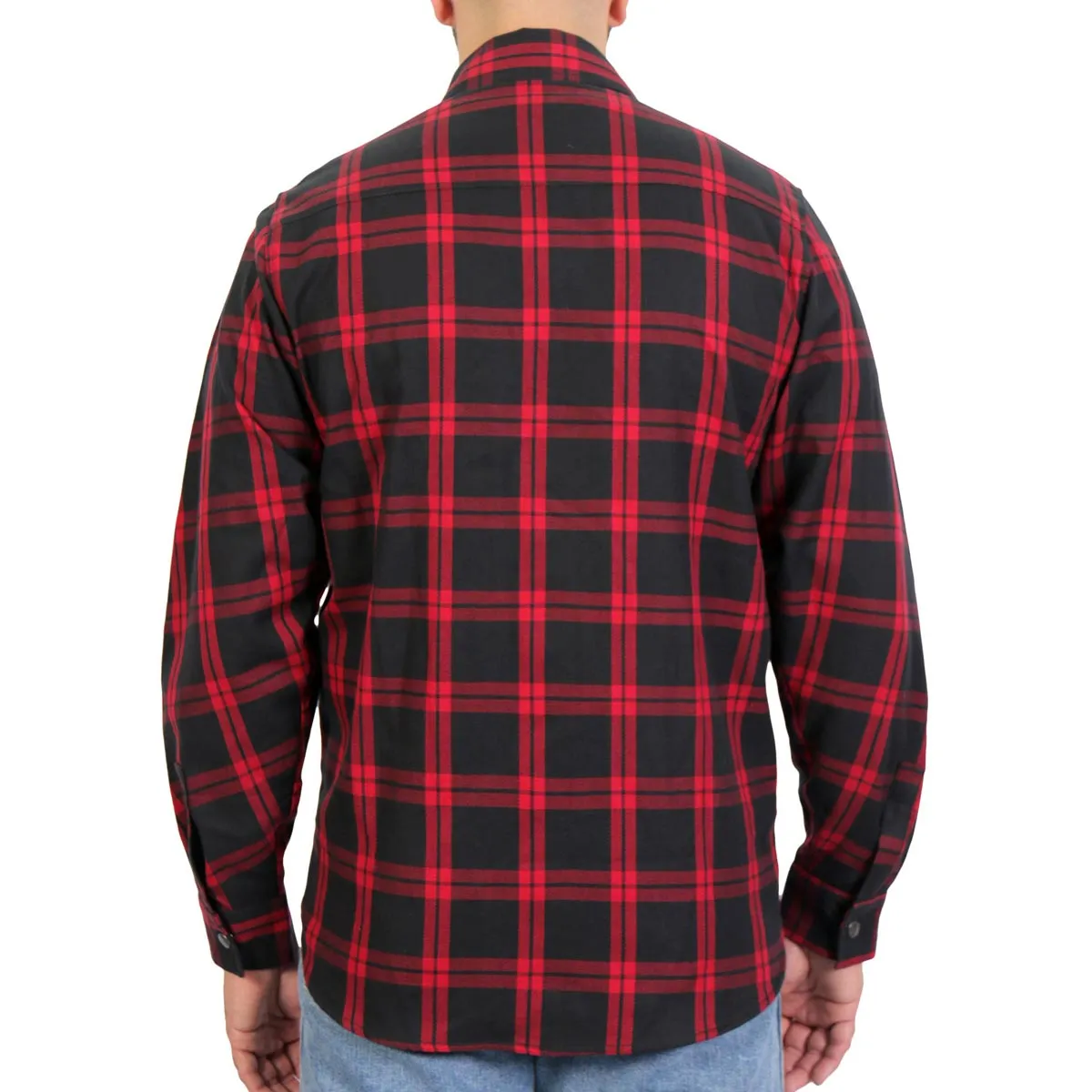 Hot Leathers FLM3001 Men's Red and Black Long Sleeve Flannel Shirt