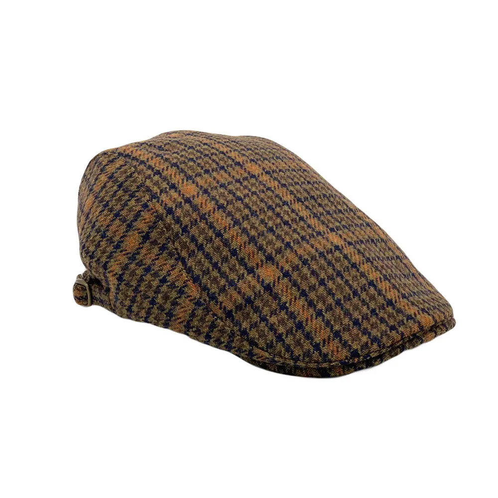 Houndstooth Plaid Check Pattern Newsboy Hat Wool Adjustable Flat Cap LD31461