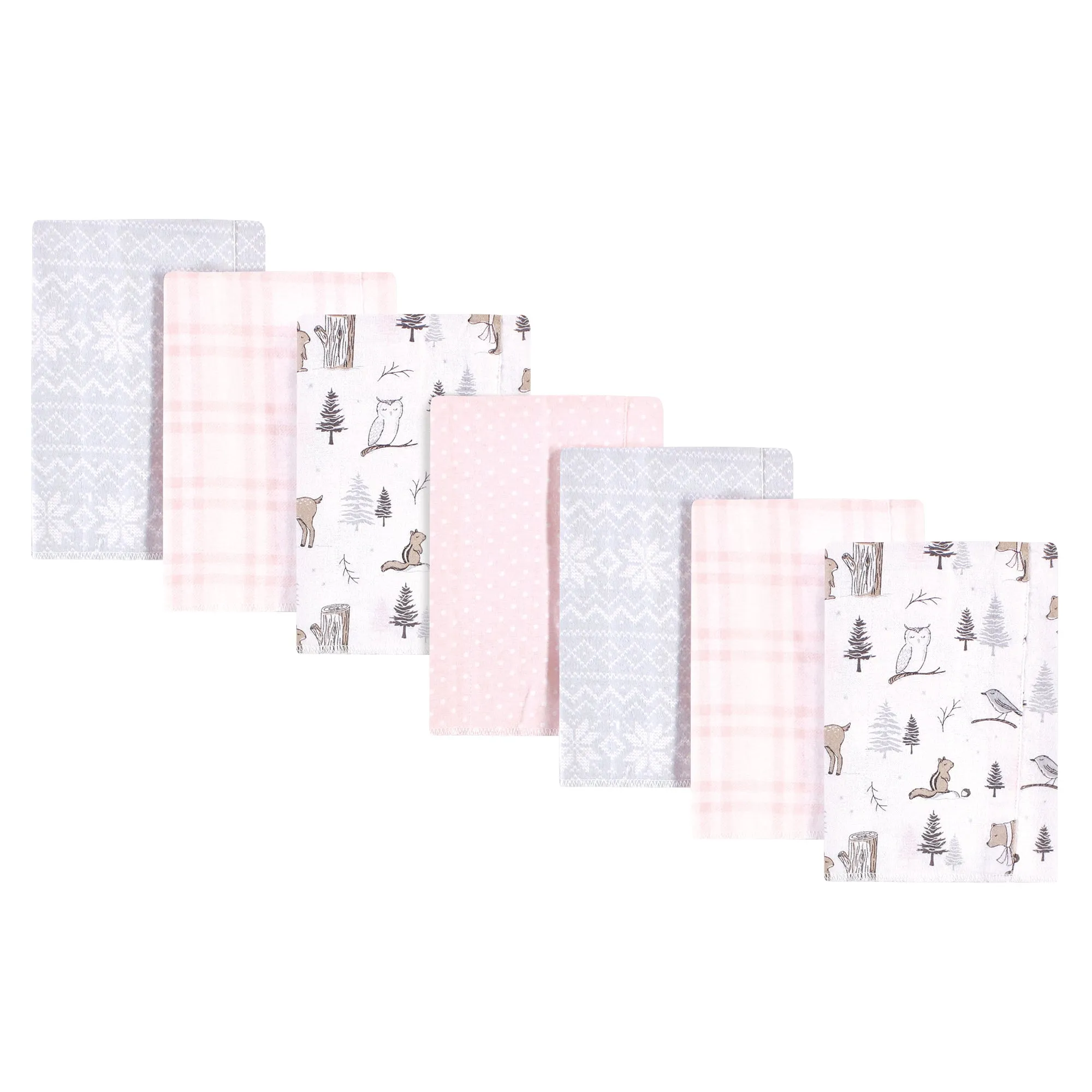 Hudson Baby Cotton Flannel Burp Cloths, Winter Forest