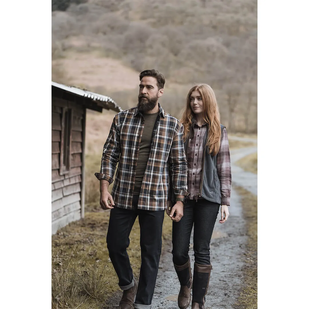 Isla Flannel Check Ladies Shirt - Burgundy by Hoggs of Fife