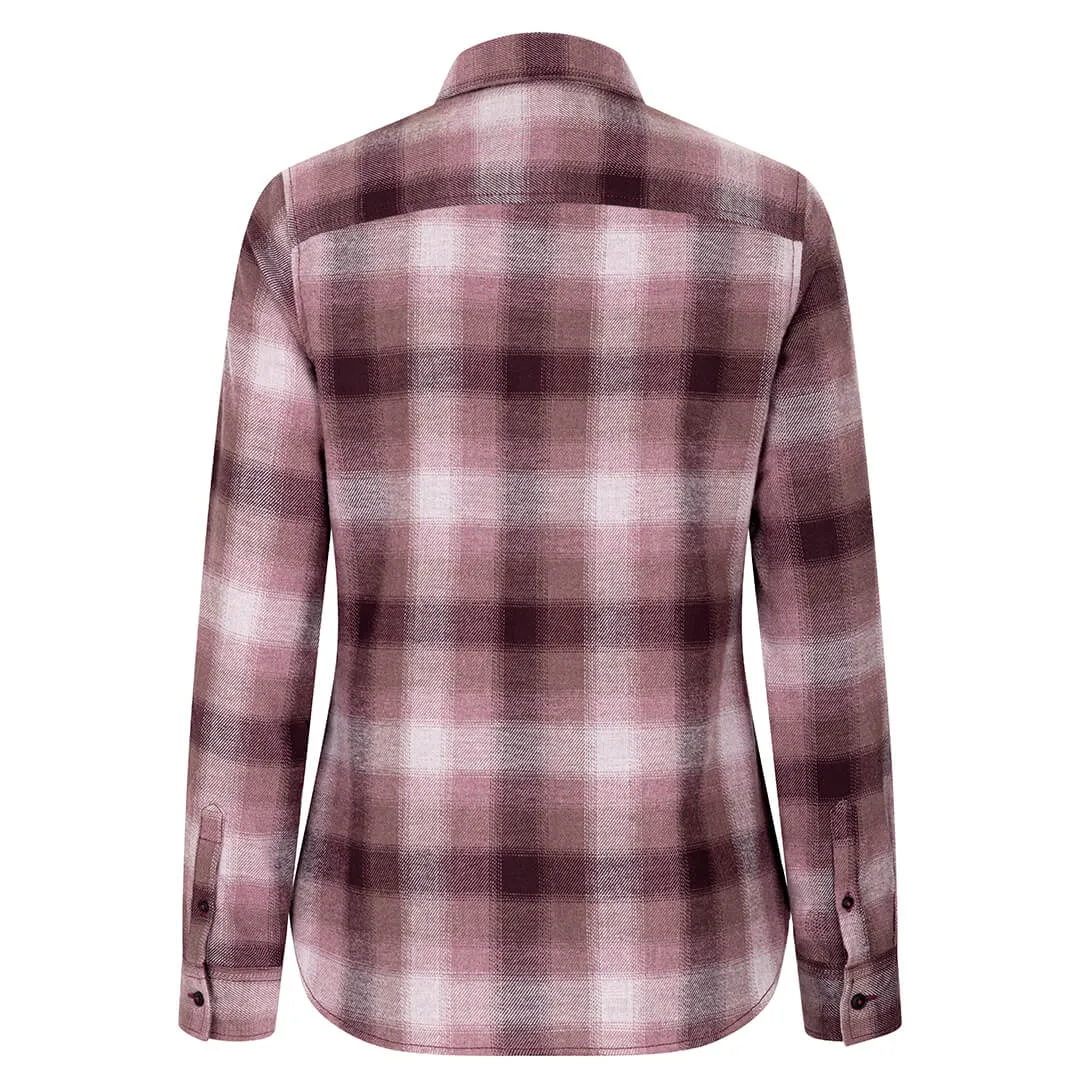 Isla Flannel Check Ladies Shirt - Burgundy by Hoggs of Fife