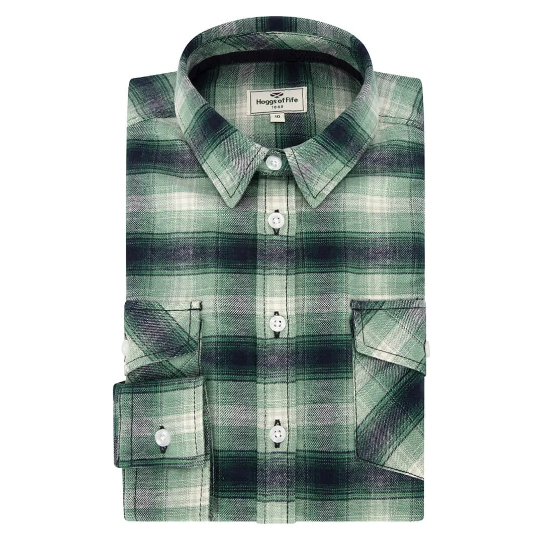 Isla Flannel Check Ladies Shirt - Green by Hoggs of Fife