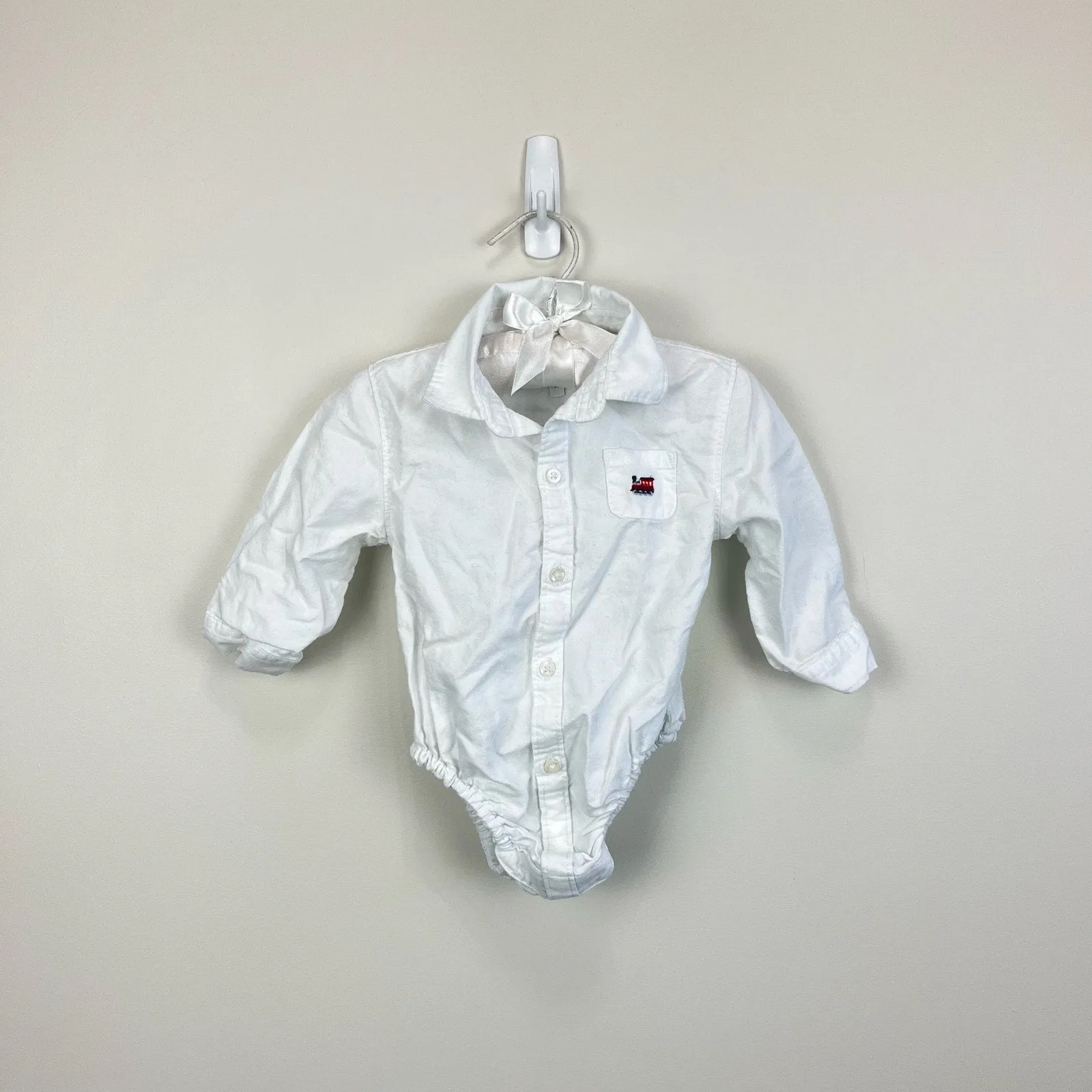 Janie and Jack Baby Train Oxford Bodysuit 6-12 Months