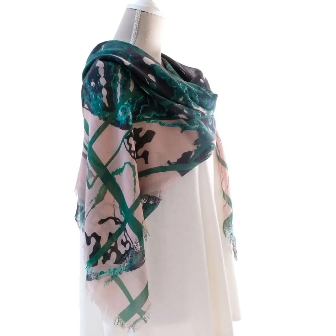 Japanese Orchid Cashmere & Silk Oversized Square Shawl