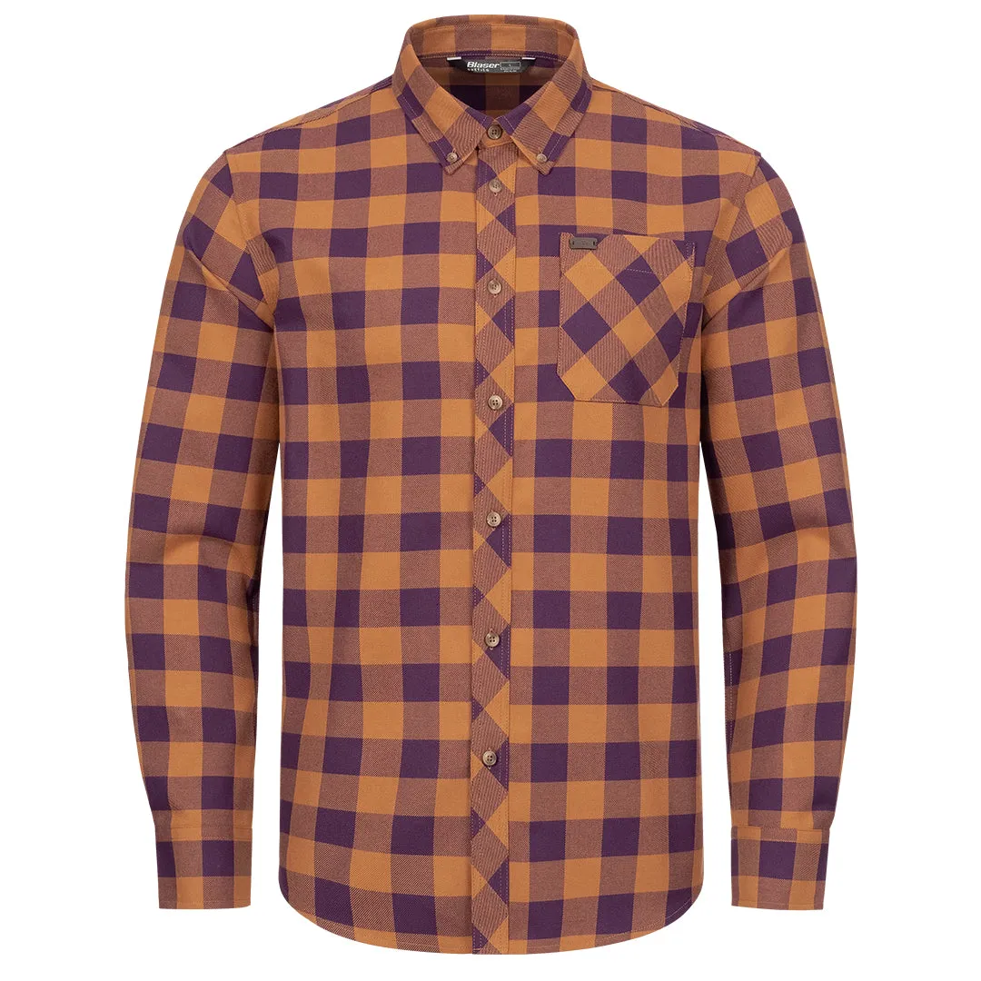 Joshua Shirt - Ocker/Purple Checked by Blaser