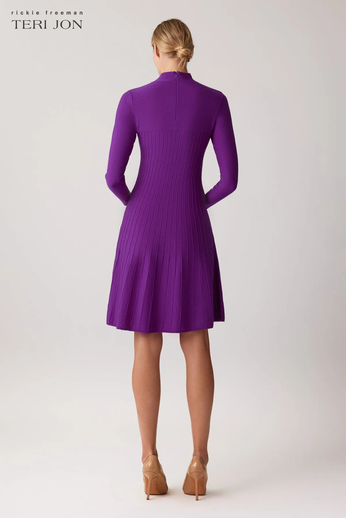 Knitted Merino Wool Dress With Tie Neck Detail