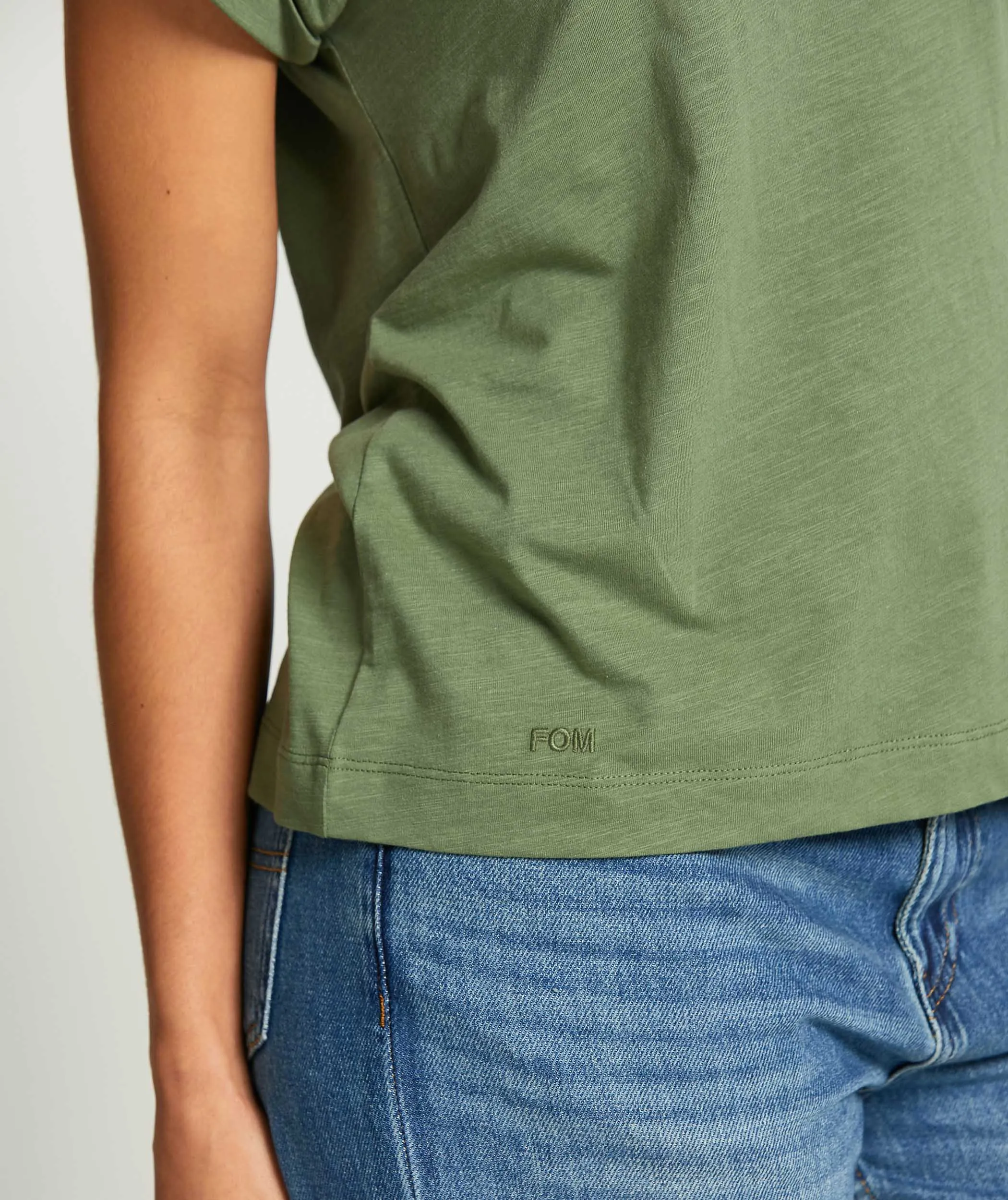 Ladies Cotton Slub Tee - Olive Green