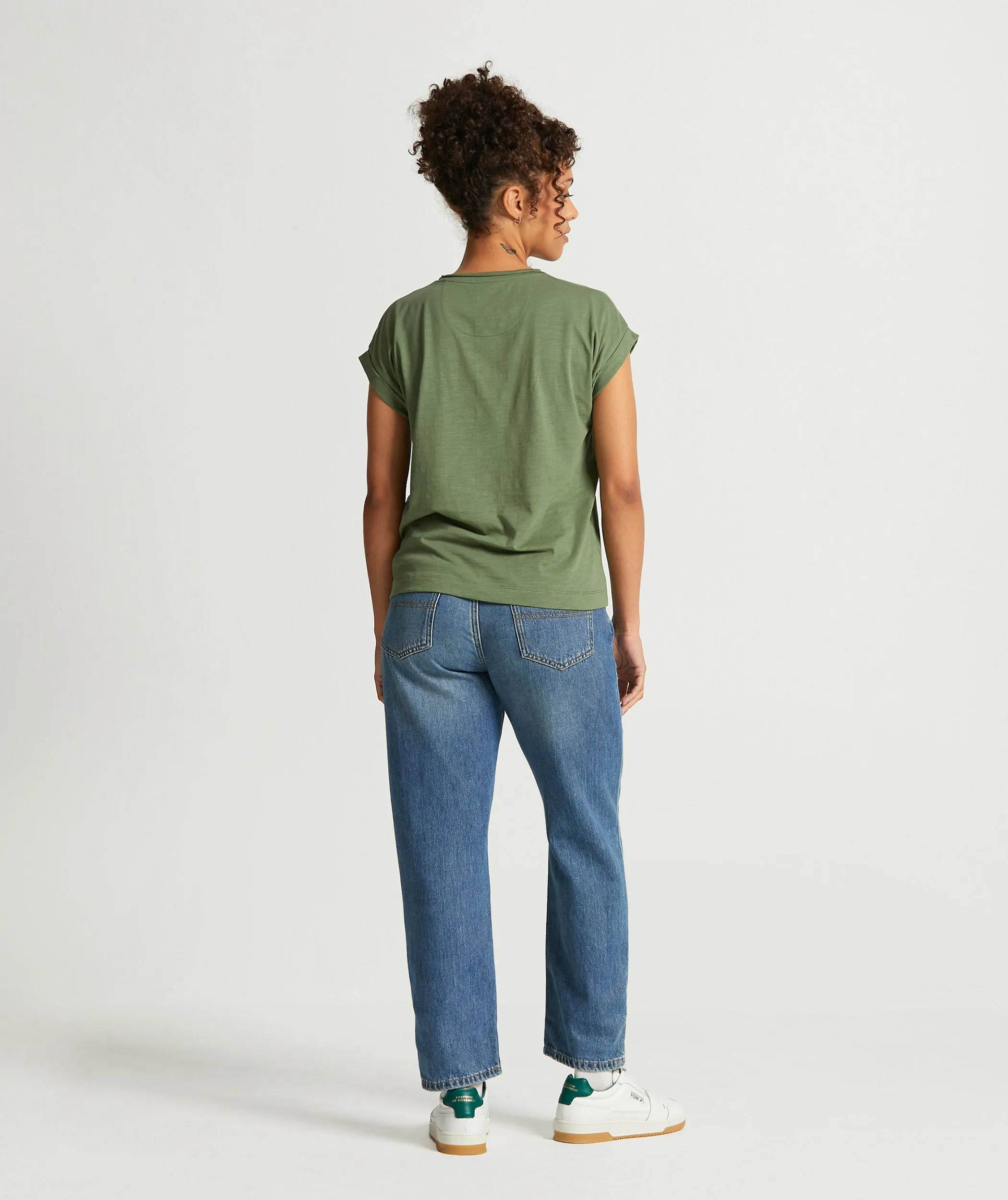 Ladies Cotton Slub Tee - Olive Green