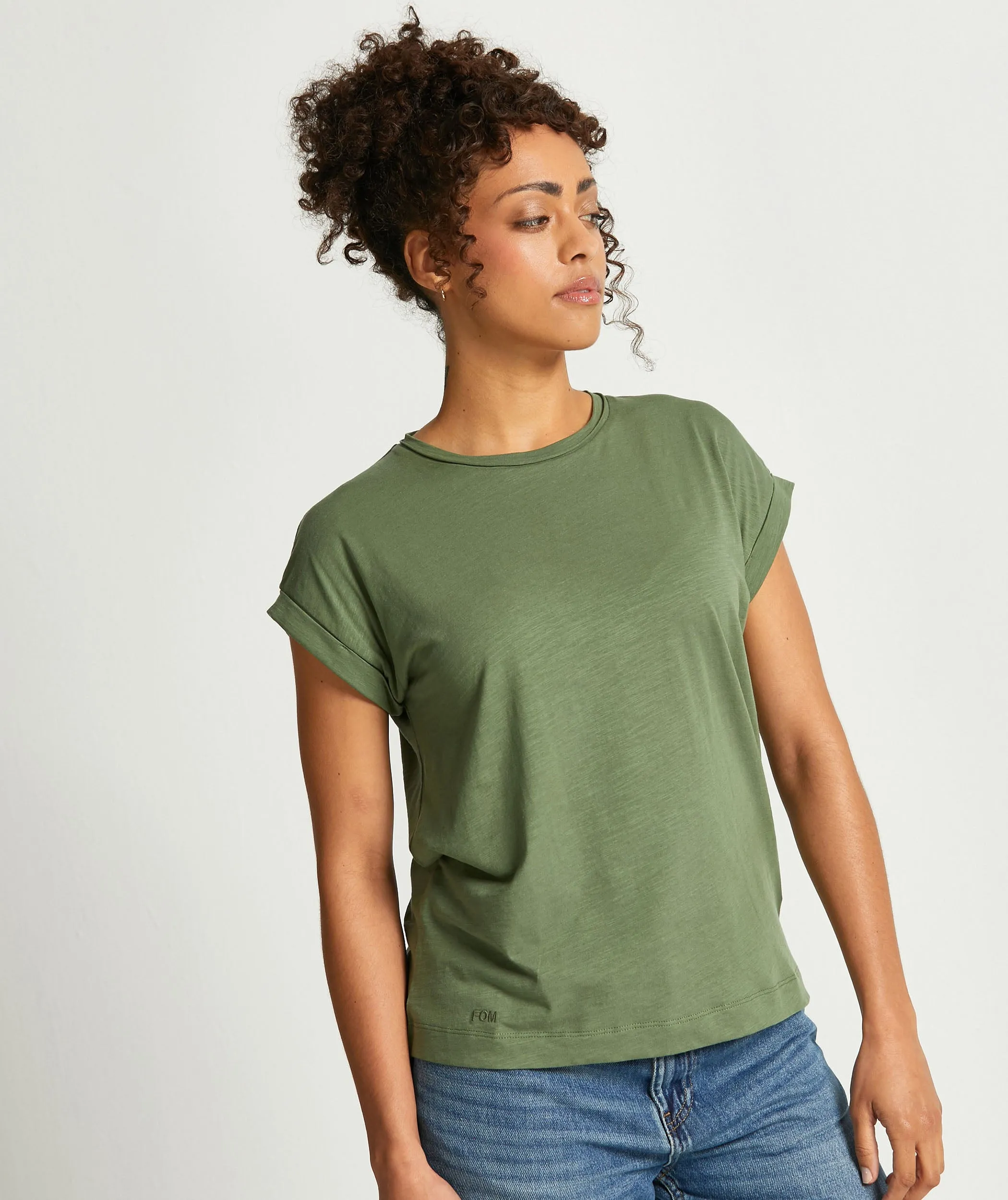 Ladies Cotton Slub Tee - Olive Green