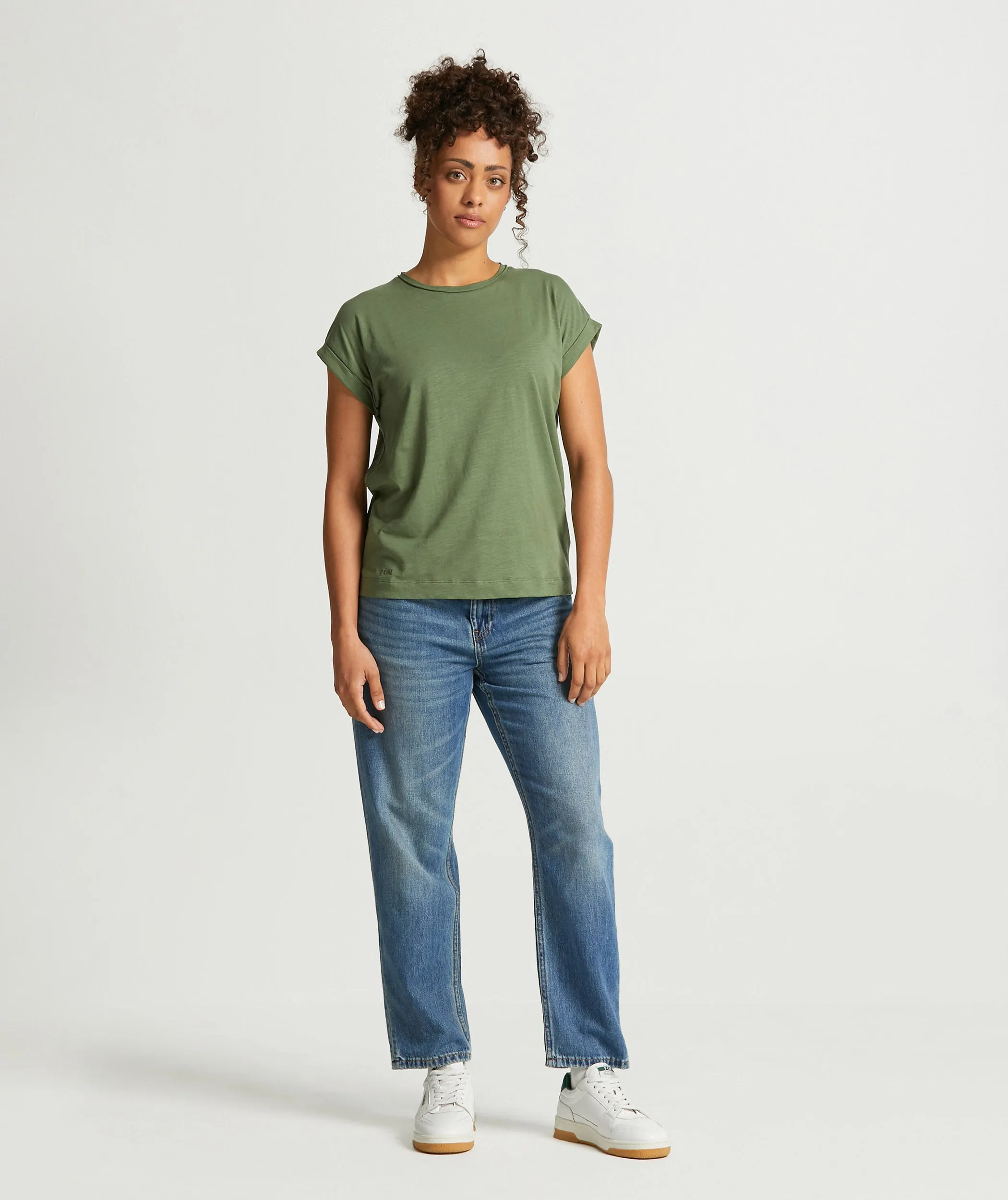 Ladies Cotton Slub Tee - Olive Green