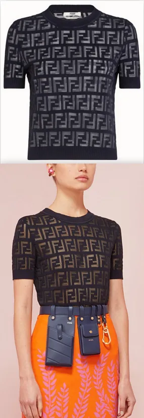 Logo Knit Top, Black