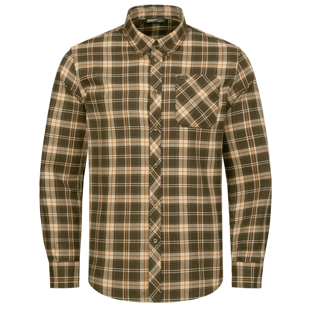 Louie Shirt - Brown/Orange Checked by Blaser