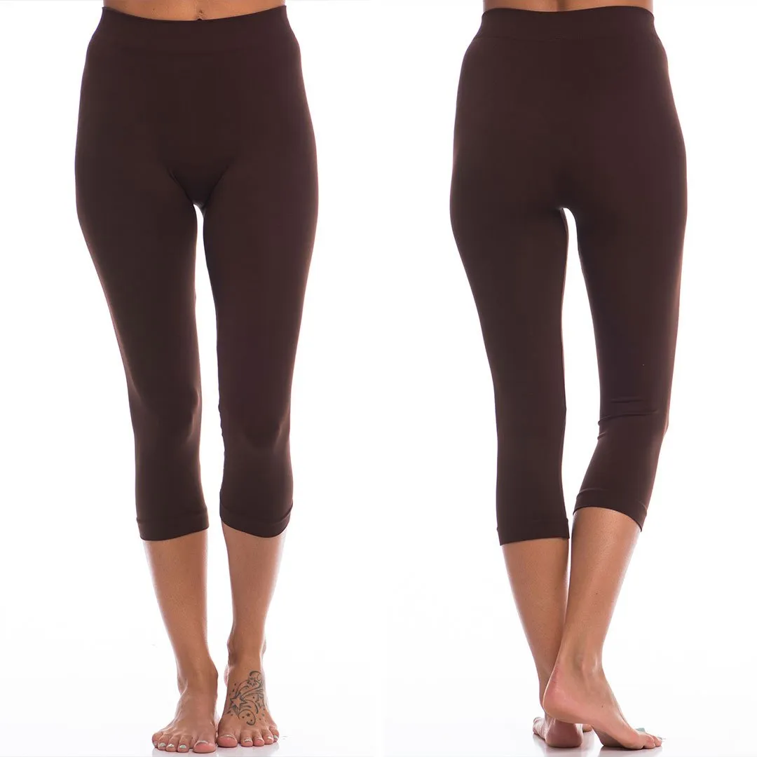 Lovable Brown Copped Leggings