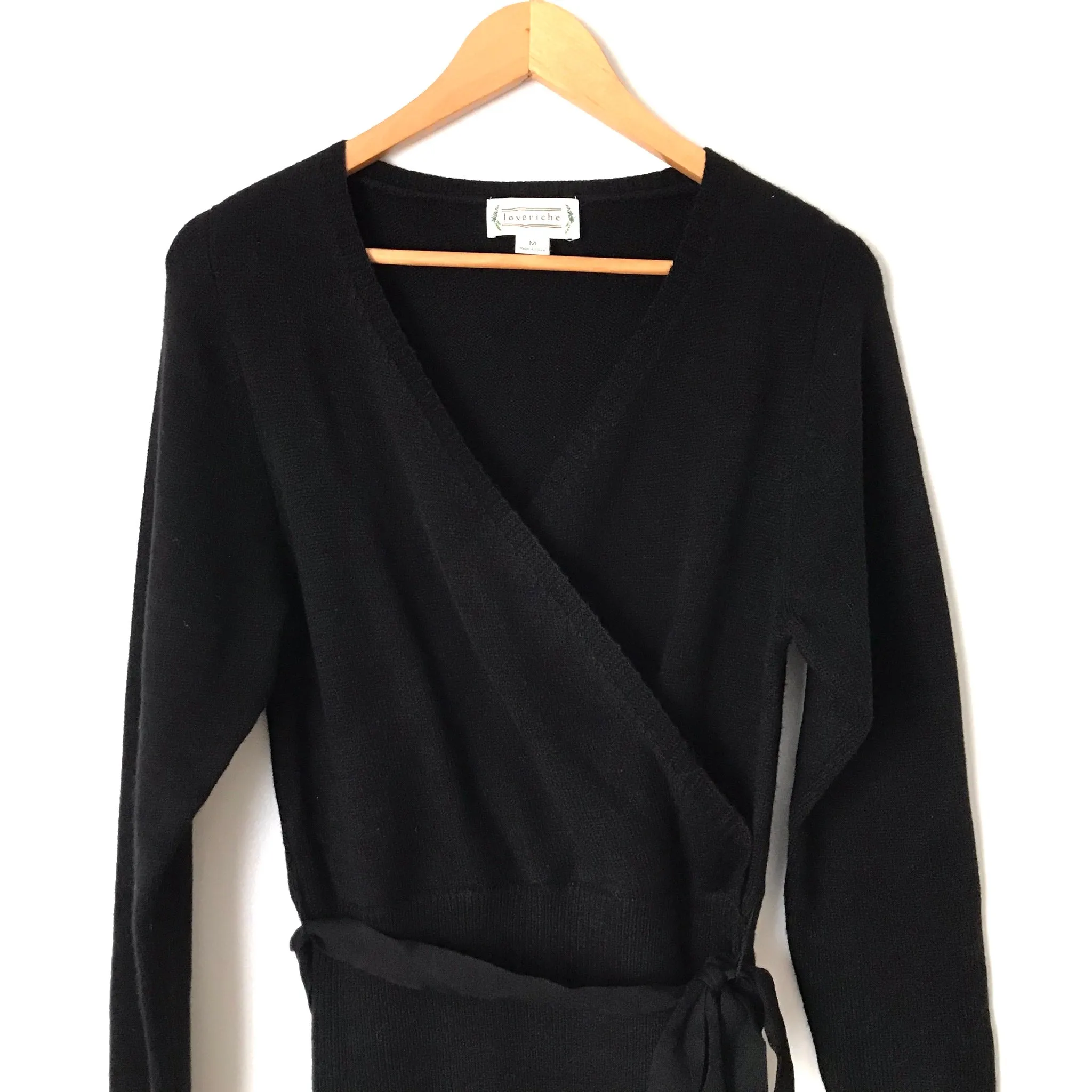 Loveriche Black Sweater Belted Dress- Size M