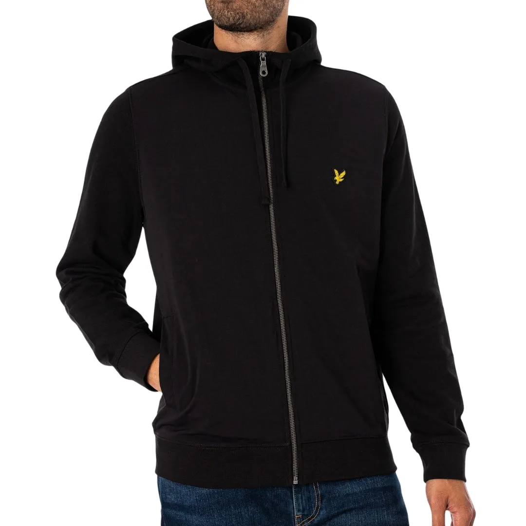 Lyle & Scott Hybrid Zip-Up Jet Black Hoodie