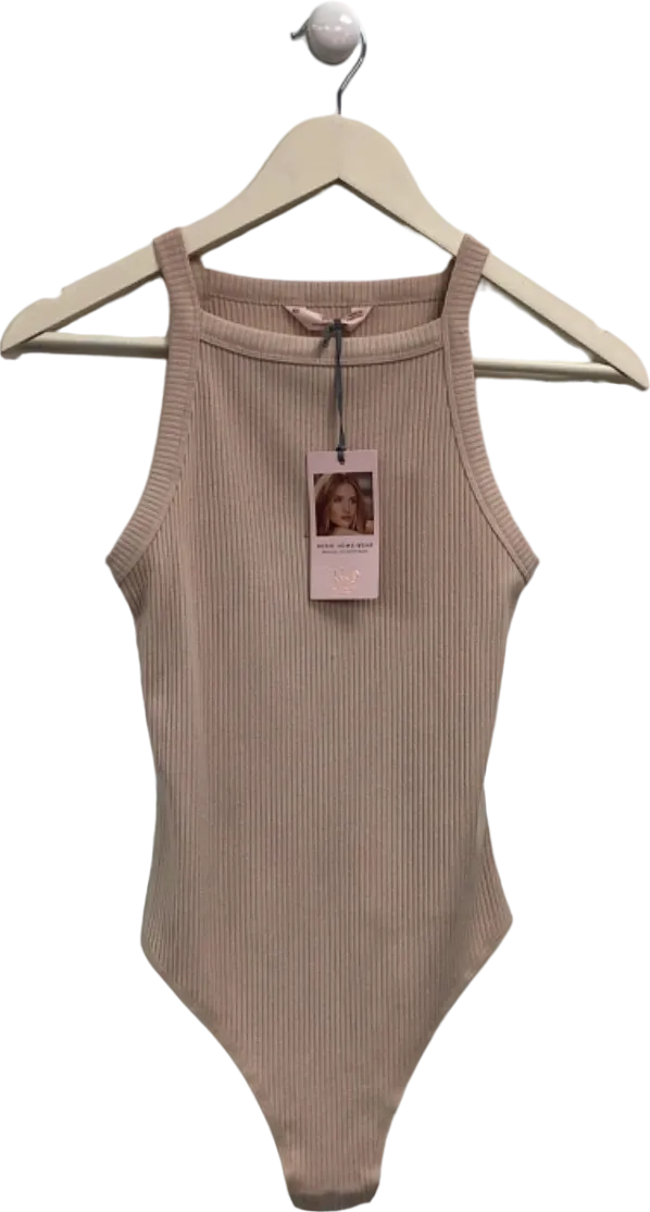 M&S Beige Ribbed Bodysuit UK XS