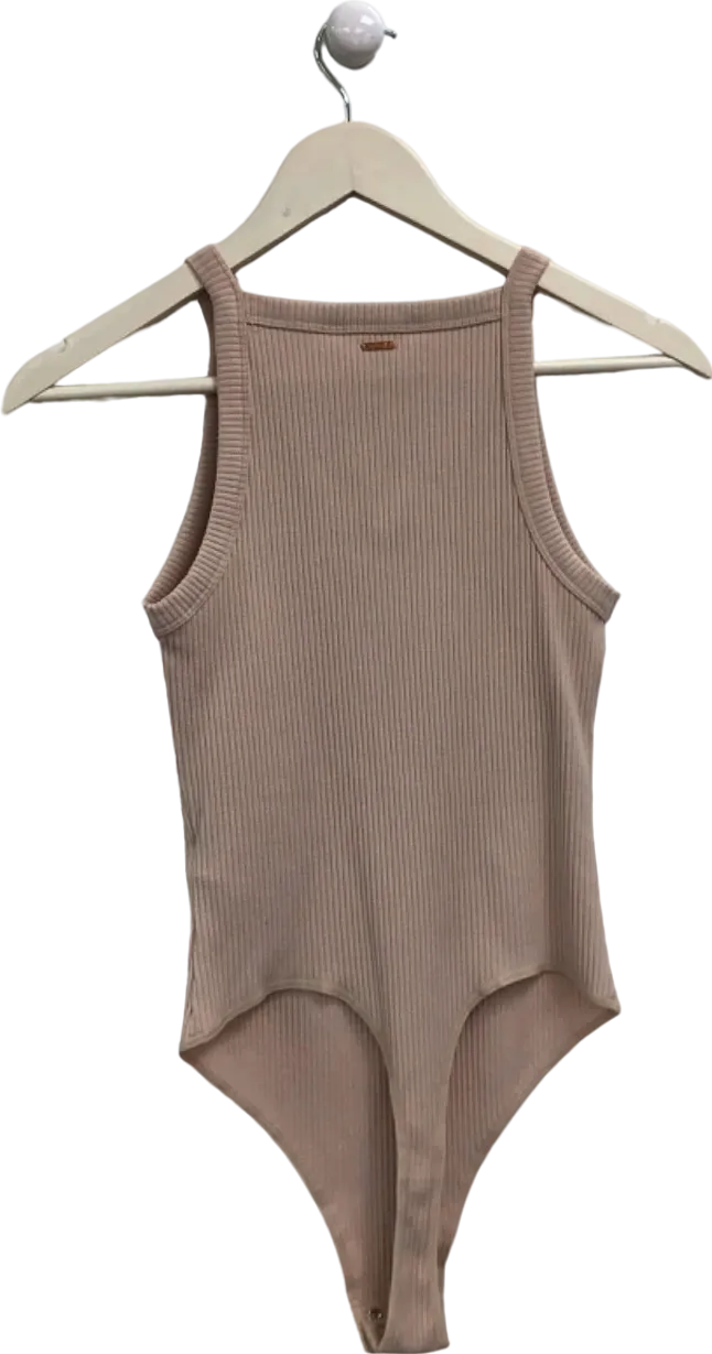 M&S Beige Ribbed Bodysuit UK XS