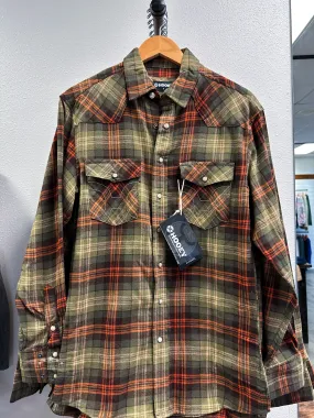 Men's Green Pearl Snap Flannel